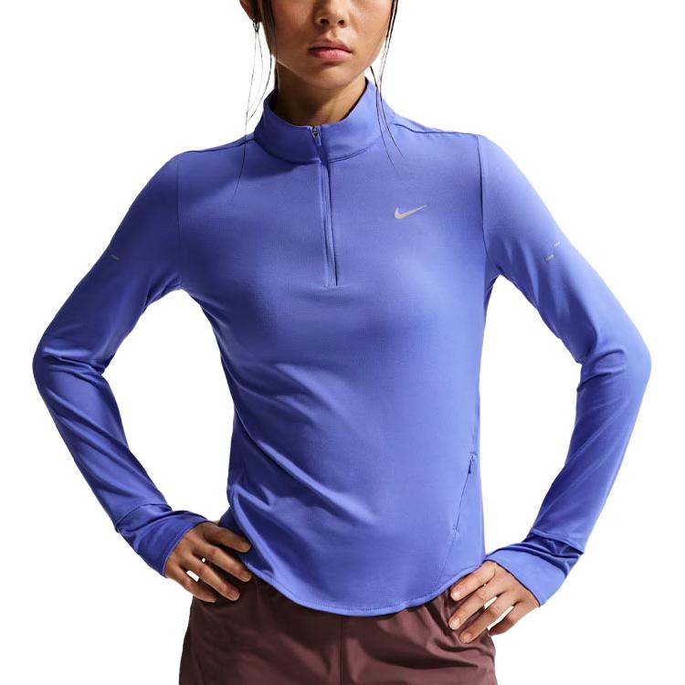 Nike Logo Half-Zip UV Protection Long Sleeve Running T-Shirt Women tops HQ0500-570 XL 8600₽