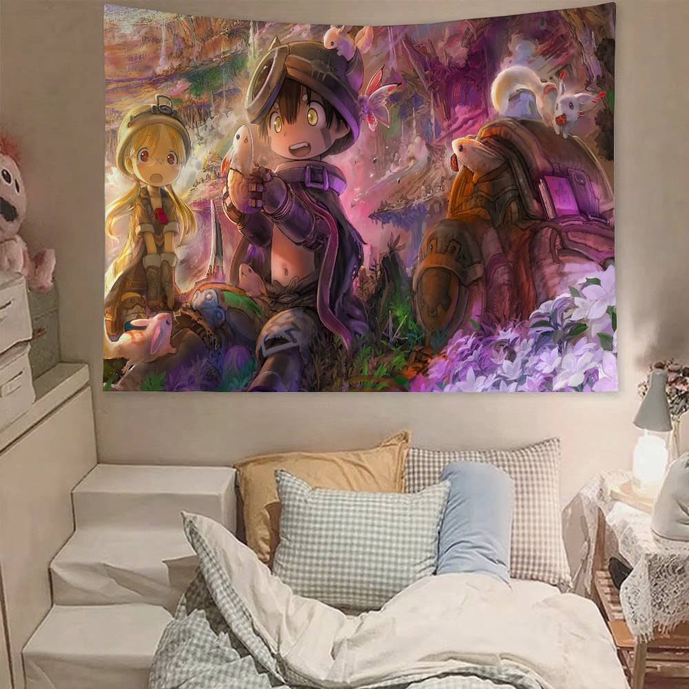 Anime Made In Abyss Wandteppich Wandbehang Wandteppich Art Deco Decke Vorhang Aufhängung Zuhause Schlafzimmer Wohnzimmer Dekor