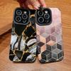 Vertical Grain Marble Printed Leather Soft Silicone Phone Case Back Cover with Camera Lens Full Protection for Samsung