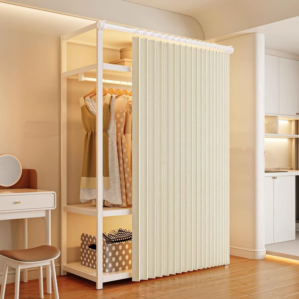 Boho Falten Verdunkelungsvorhang Thermisch Isoliert Ösen Schneidbare Trennwand für Kleiderschrank Flur Wohnzimmer