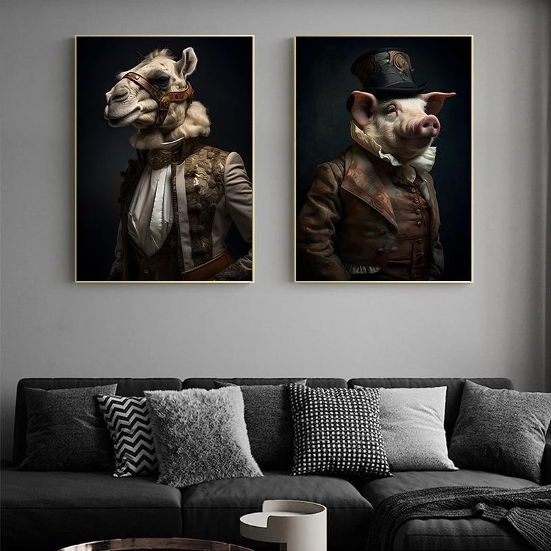 Aristocrat Tiere Porträt Poster und Drucke Vintage Kunst Leinwand Malerei Wand Kunst Bilder für Wohnzimmer Wohnkultur