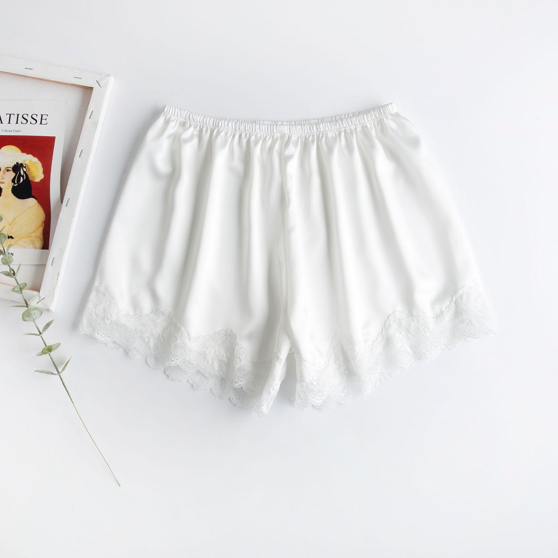 

Женские кружевные защитные шорты от просвечивания, легкие и не скатывающиеся, больших размеров, свободного кроя для лета. XL белый