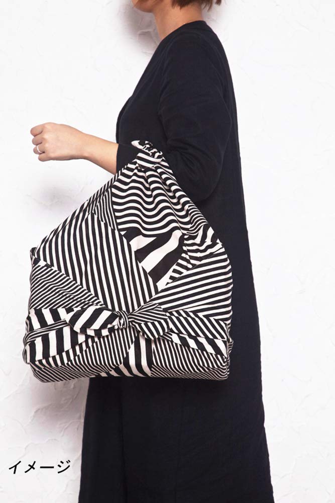 Sanyo Shoji KONOMI Furoshiki 24cm Approximately 97cm Wide (Wrapping Cloth), Wide, Striped, Black, 06-051032,