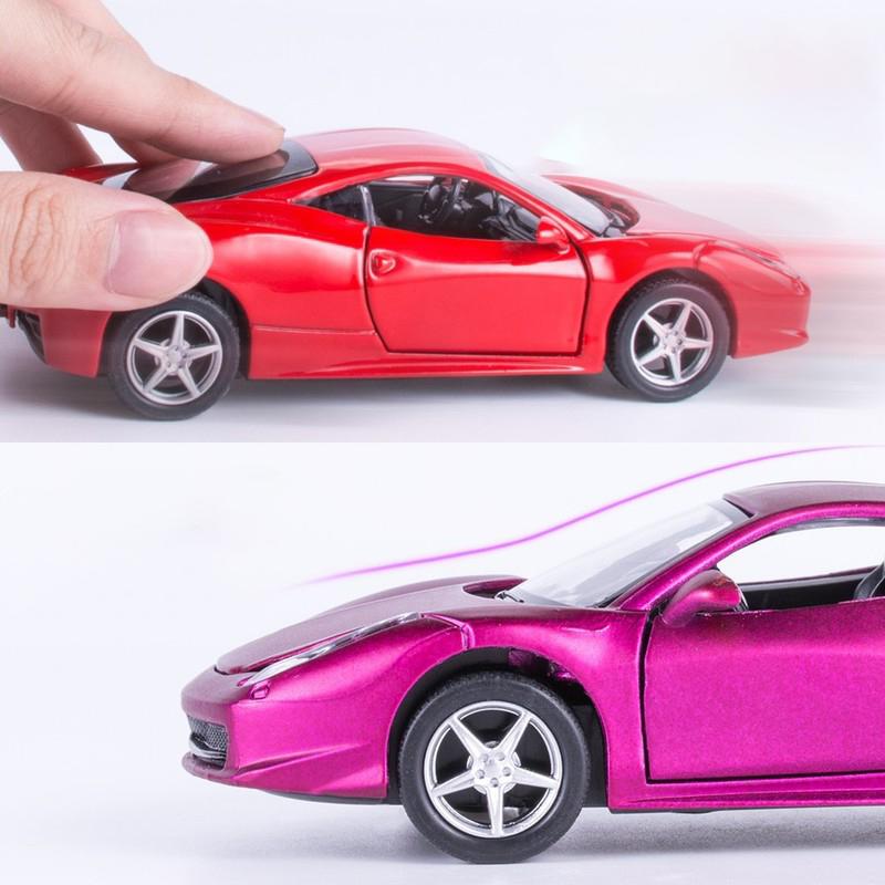 1/32 Ferrari 458 Supercar Alloy Muscle Car Model Sound and Light Pull Back Children's Toy Collectibles Birthday Gift