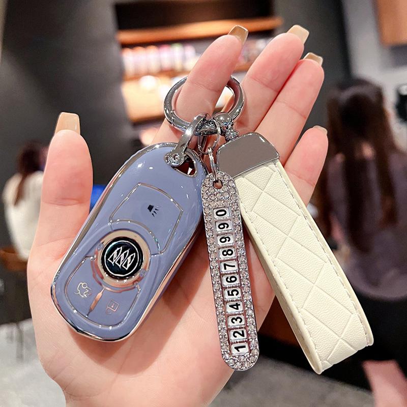 Premium Key Case for Buick Regal, Envision, GL8, LaCrosse, Enclave, GX and Weilan 7 Cars - Women's Shell Buckle Bag
