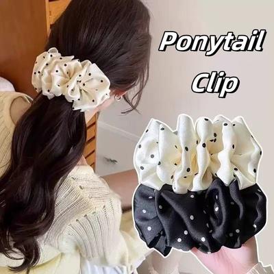 Elegant Polka Dot Banana Clip Hair Clip for Woman Floral Fabric Hairpin Fashion Girl Ponytail Clip Hair Accessories