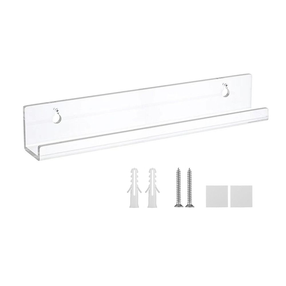 Clear Vinyl Record Shelf Wall Mount Acrylic Floating Shelves for Books  Bedroom