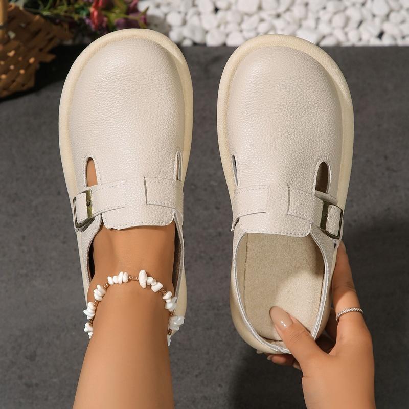 Fashion 2024 Hot Sale Shoes Female Buckle Women's Slippers Spring Autumn Closed Toe Solid Solft Sole Casual Comfortable Flat Slippers