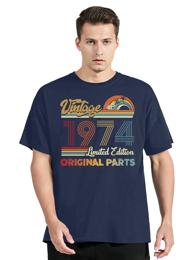 Vintage 1974 Limited Edition Retro Style T-shirt Men Tees Fashion Oversized Casual Tshirt Men Clothing Cotton T Shirt Tops