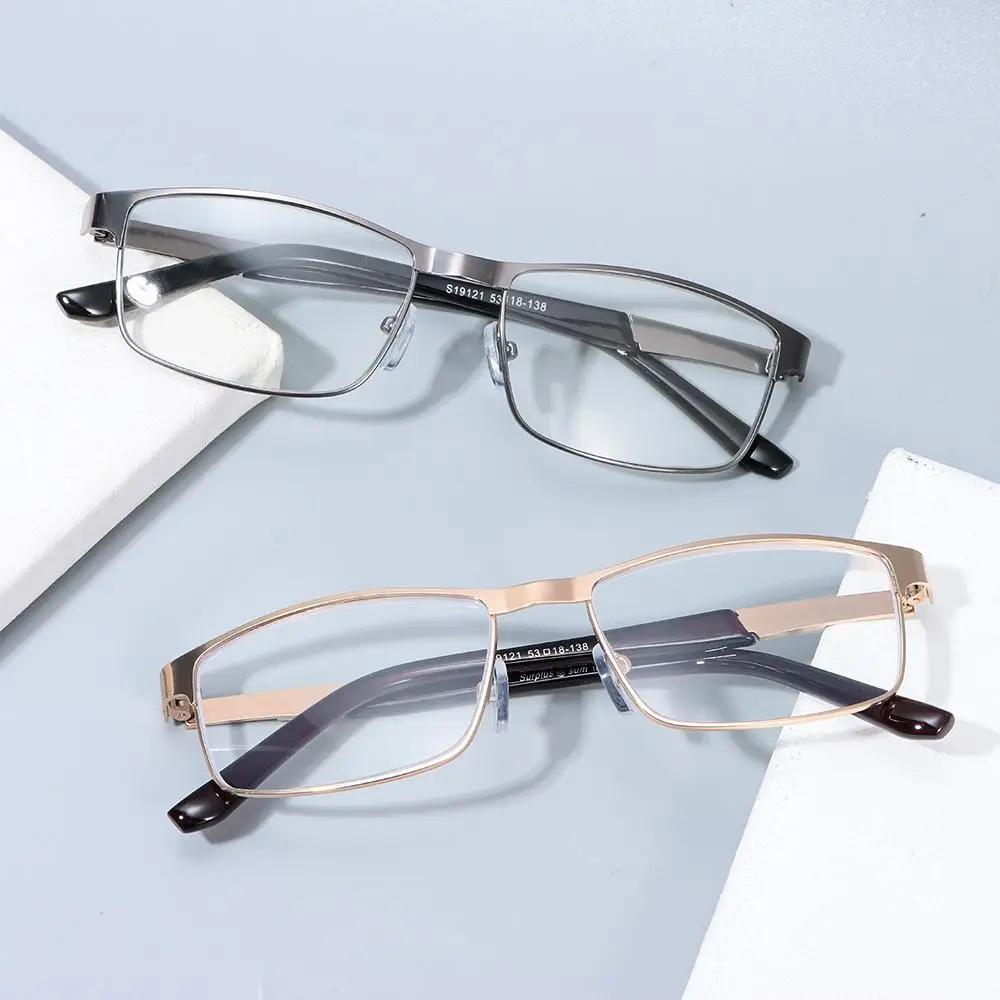 Stainless Steel Men Business Reading Glasses Men's Presbyopic Optical Glasses Anti Blue Light Computer Readers +1.0 ~ 4.0