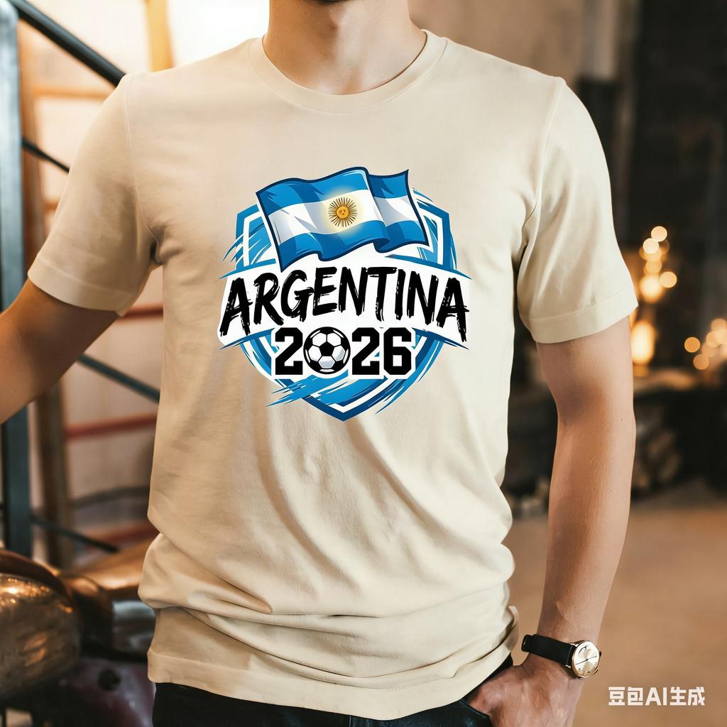 2026 New Summer Argentine Football Tshirt Unisex And Unisex Breathable Cotton Clothing Round Neck Short Sleeved Tshirt Street Wear