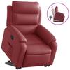 Recliner with Rising Aid Burgundy Artificial Leather