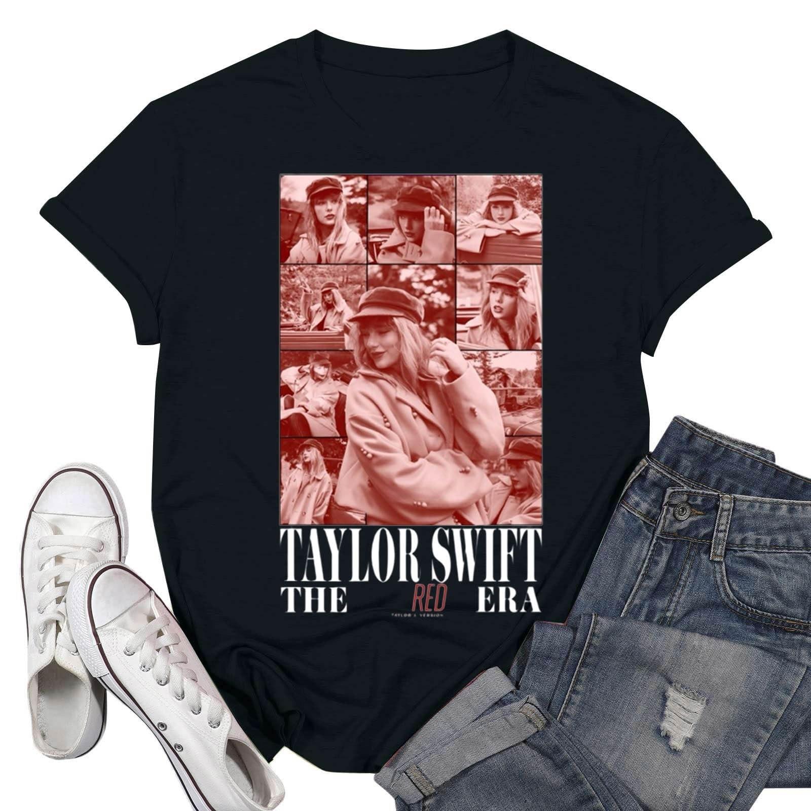 Women s Fashion Casual Round Neck Short Sleeve T-Shirt Letter Printed Top S