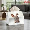 1pc Rabbit Heart Tissue Box with Bunny Napkin Dispenser - Reusable Compact Suitable for Kitchen, Car, Office, Farmhouse Decor - Adorable Rabbit Tissue