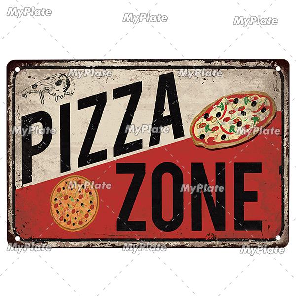 

Металлический плакат «Я люблю пиццу», жестяная вывеска, винтажная металлическая вывеска для бара, паба, Настенный декор, таблички, кухонная настенная вывеска, декор для бара, плакат 20X30CM