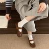 French Mary Jane Small Leather Shoes Women's Autumn and Winter Skirt Single Shoes Small Fragrant Flat Bean Loafers