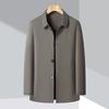 Middle-aged and Elderly Spring and Autumn Thin Lapel Button High-end Jacket for Men's Business Casual Daddy Jacket Simple Casual