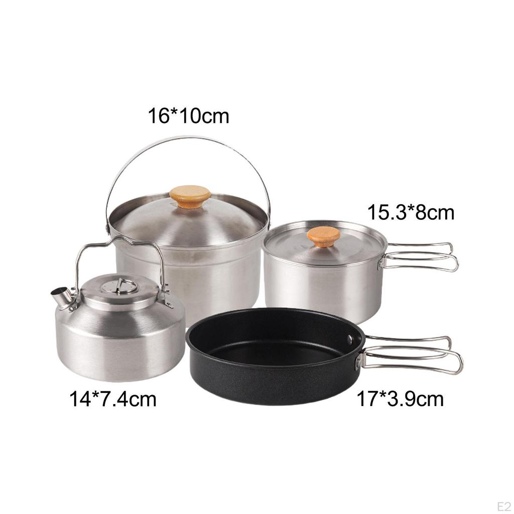 Camping Cookware Set, Fry Portable, Cooking Set Kitchen Utensils Outdoor Cook Gear Pot and