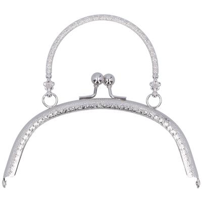 Semicircle Purse Handle Frame Metal Handbags Clasp Lock 16.5cm Bag DIY Making SuppliesSilver