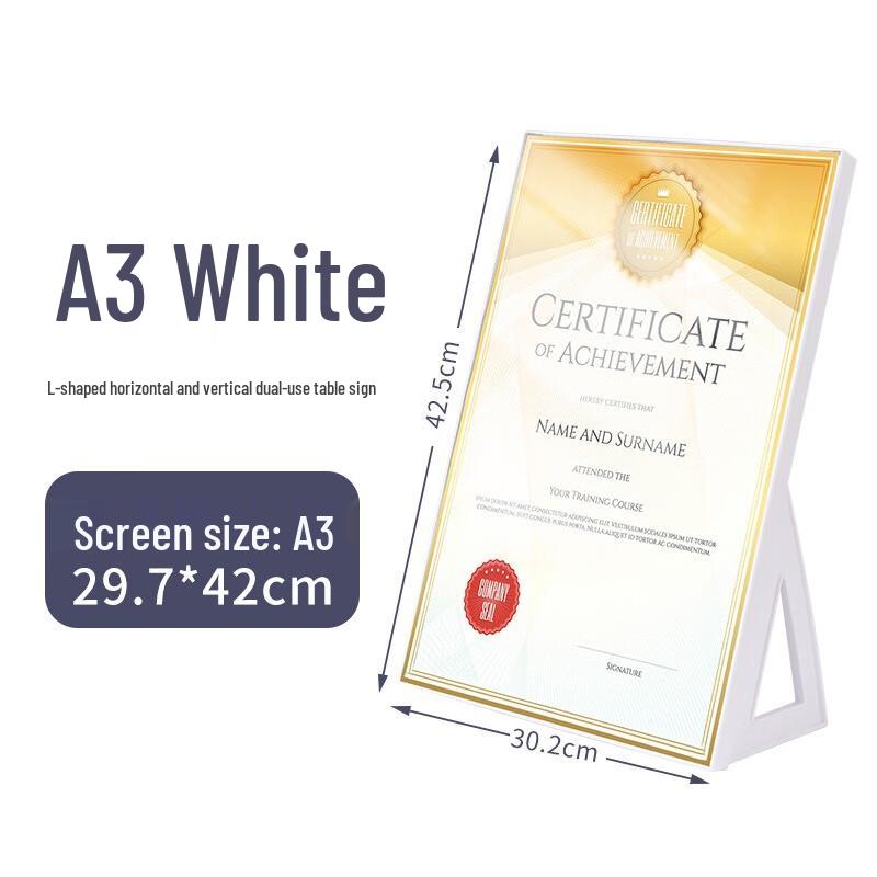 Акриловый L-образный настольный дисплей A3