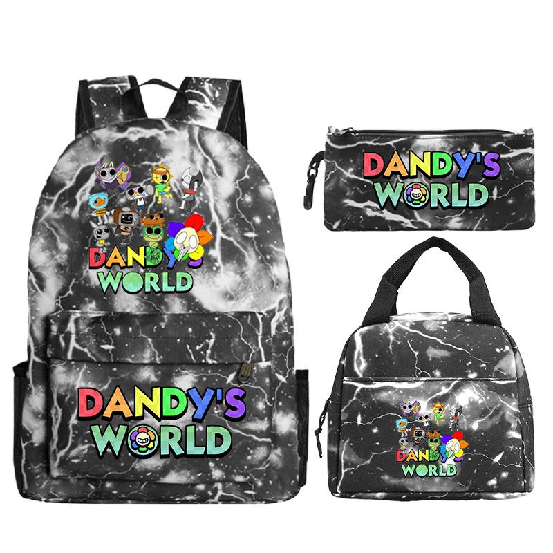Dandy's World Game Merchandise Printed Children's School Bag Set Teen Backpack Three-piece Set