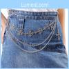 Gothic Multilayer Metal Waist Chain For Adults With Cross Design For Casual Wear