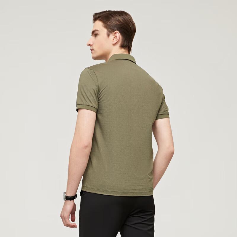 YOUNGOR Men's Summer Business Casual Short Sleeve Polo Shirt