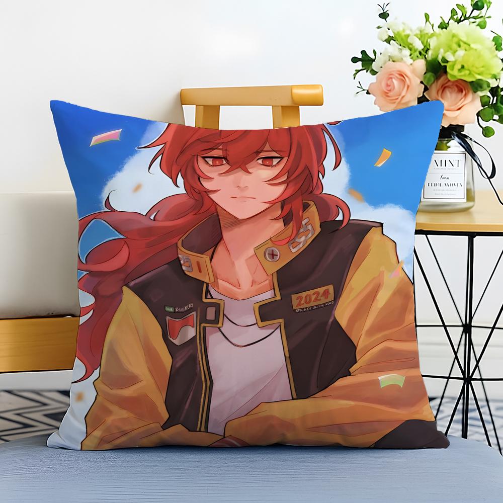 Game Genshin Diluc Cushion Cover Washable Linen Pillowcase Soft For Sofa Bed Cozy Home Room Decor