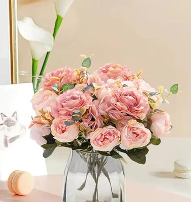 1/3pcs Artificial Flowers Silk Roses Peony Christmas Home Garden Arch Pretty Wedding Bridal Bouquets Diy High Quality Gift Decor