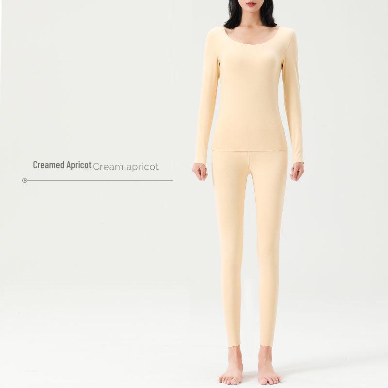 Damski Zestaw Termiczny Kaszmir Jedwab: Bezszwowa aksamitna podszewka góra i dół na jesień/zimę.