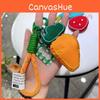 Fabric Keychain Stylish With Strawberry And Carrot Design Ideal For Everyday Use