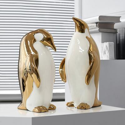 Light Luxury Penguin Ceramic Decoration Living Room Entrance TV Cabinet Home Decoration Office Wine Cabinet Soft Installation Crafts