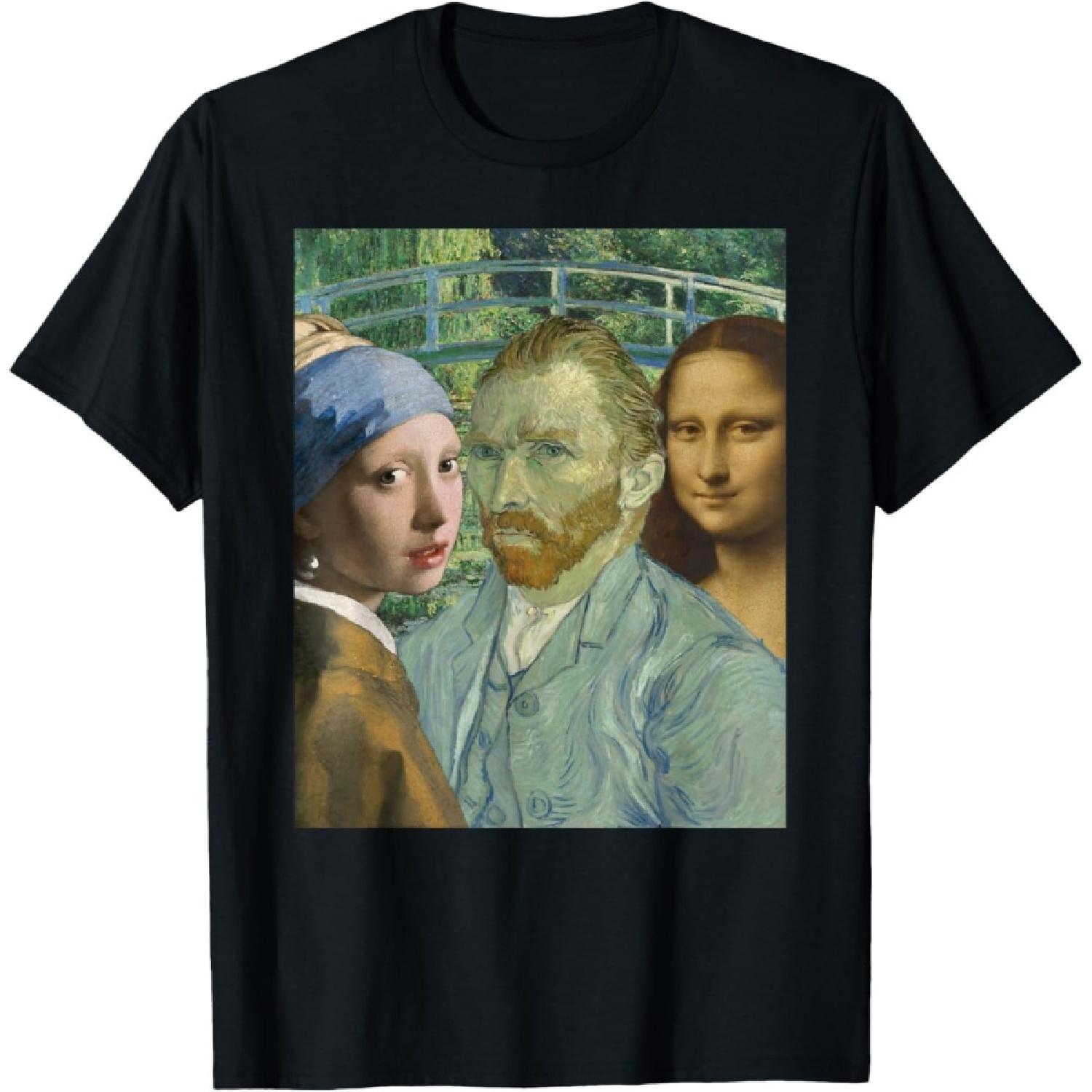 Leonardo Da Vinci Johannes Vermeer Van Gogh s Popular Art T-Shirt S