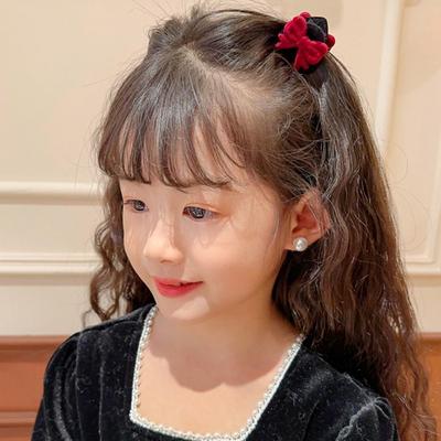 Creative Heart Cat Ear Hairpin Flocking Bow Children's Hair Clip Animals Kroean Style Velvet Hair Clip Girls