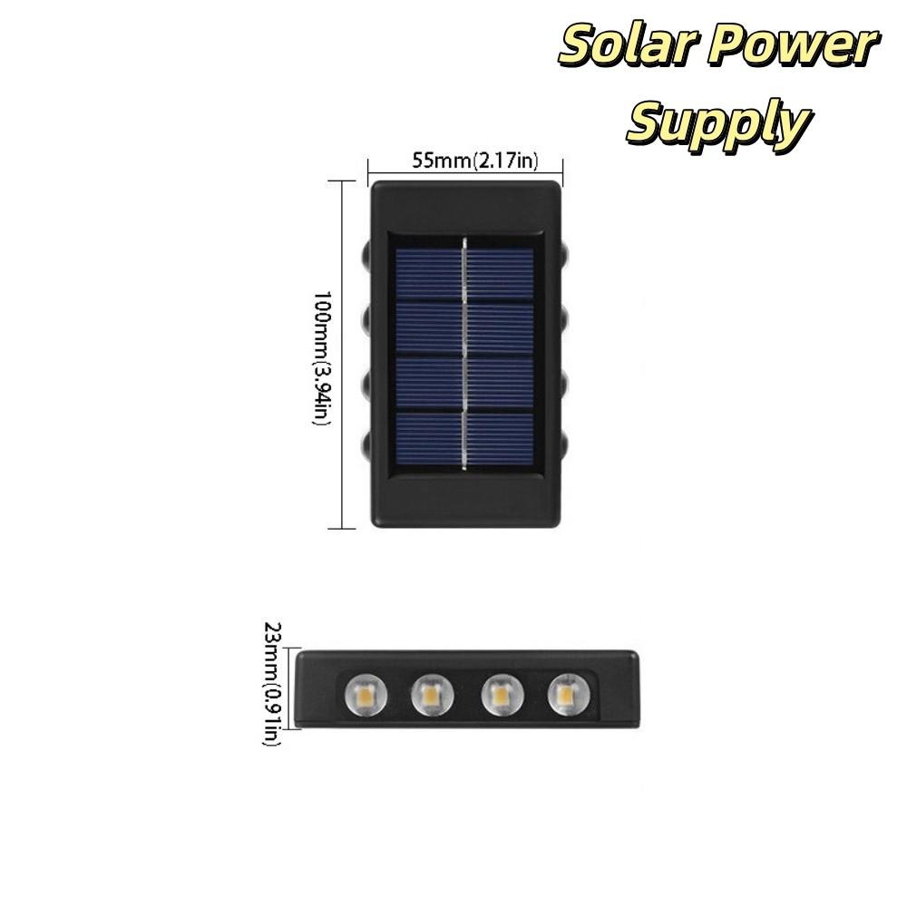 Waterproof Solar Light Lamp Warm Light Up And Down Luminous Solar Wall Lamp 4/6/8/10/12/16LED Outdoor Solar Lights Halloween