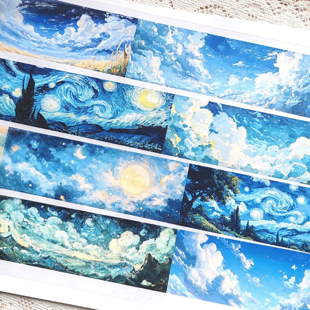 Pet Tape Journal Van Gogh's Starry Sky Sky Collage Decoration DIY Scrapbooking Landscaping Sky