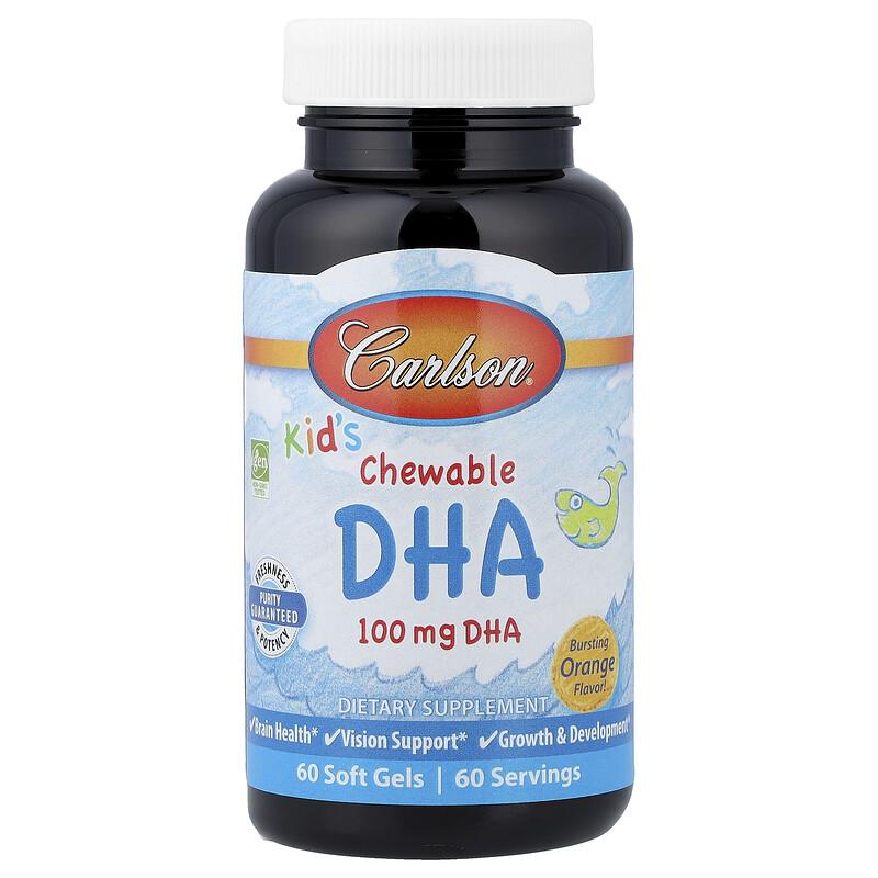 Kid's Chewable DHA, Bursting Orange, 60 Soft Gels