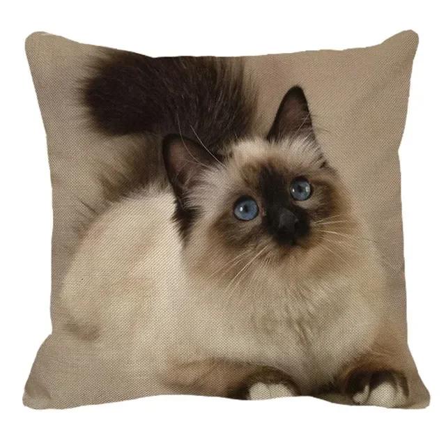 Persian Cat Linen Pattern Double-sided Printed Pillow Cover Short Plush Suitable Living Rooms Bedrooms Sofas Throw Cushion Cover