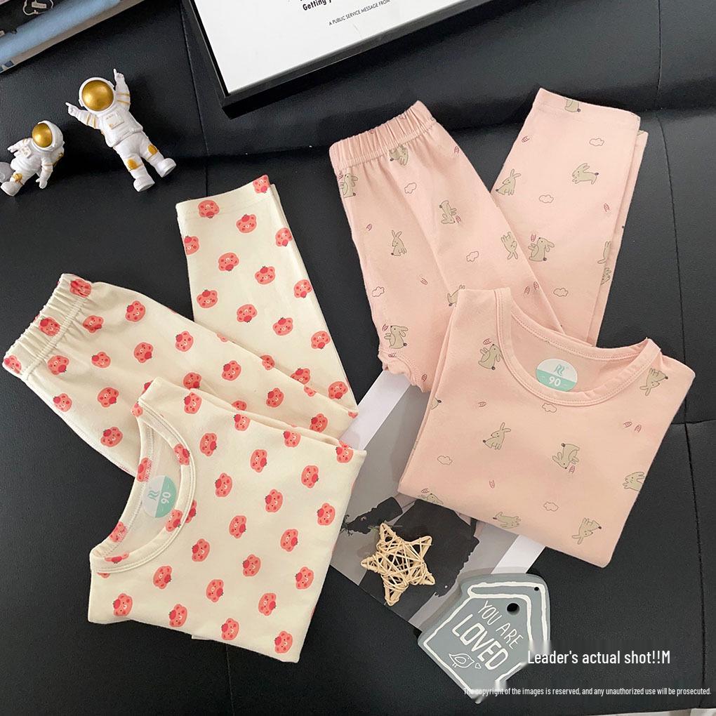 Children's All-Cotton Autumn Long Johns Set for Boys and Girls
