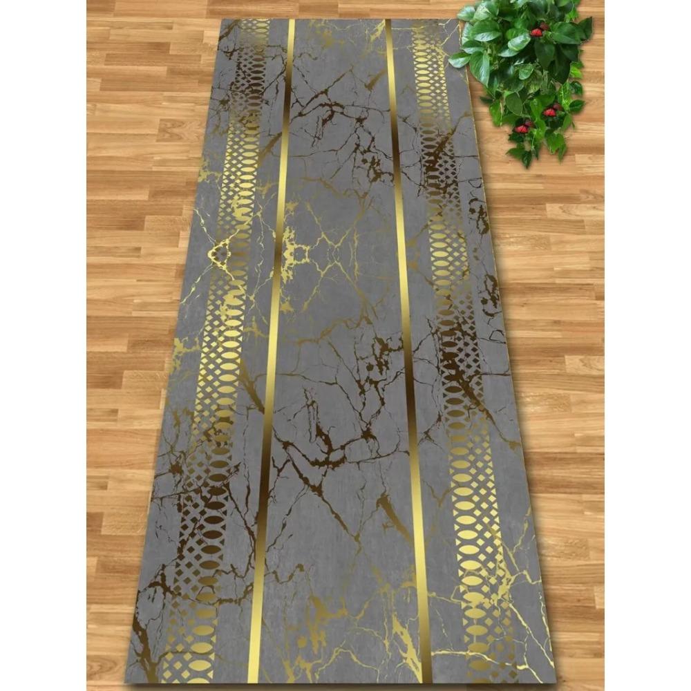 Luxury Gold Hall Corridor Carpet High End Hotel Lobby Decoration Entryway Carpets Non-slip Carpet Runner Customizable Aisle Rug