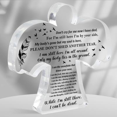 2D Flat Angel Acrylic Sympathy & Condolence Gift Desk Decor Plaque, Bereavement Remembrance Gift, Suitable for Wall Decoration, Porch, Room, Villa, Ac