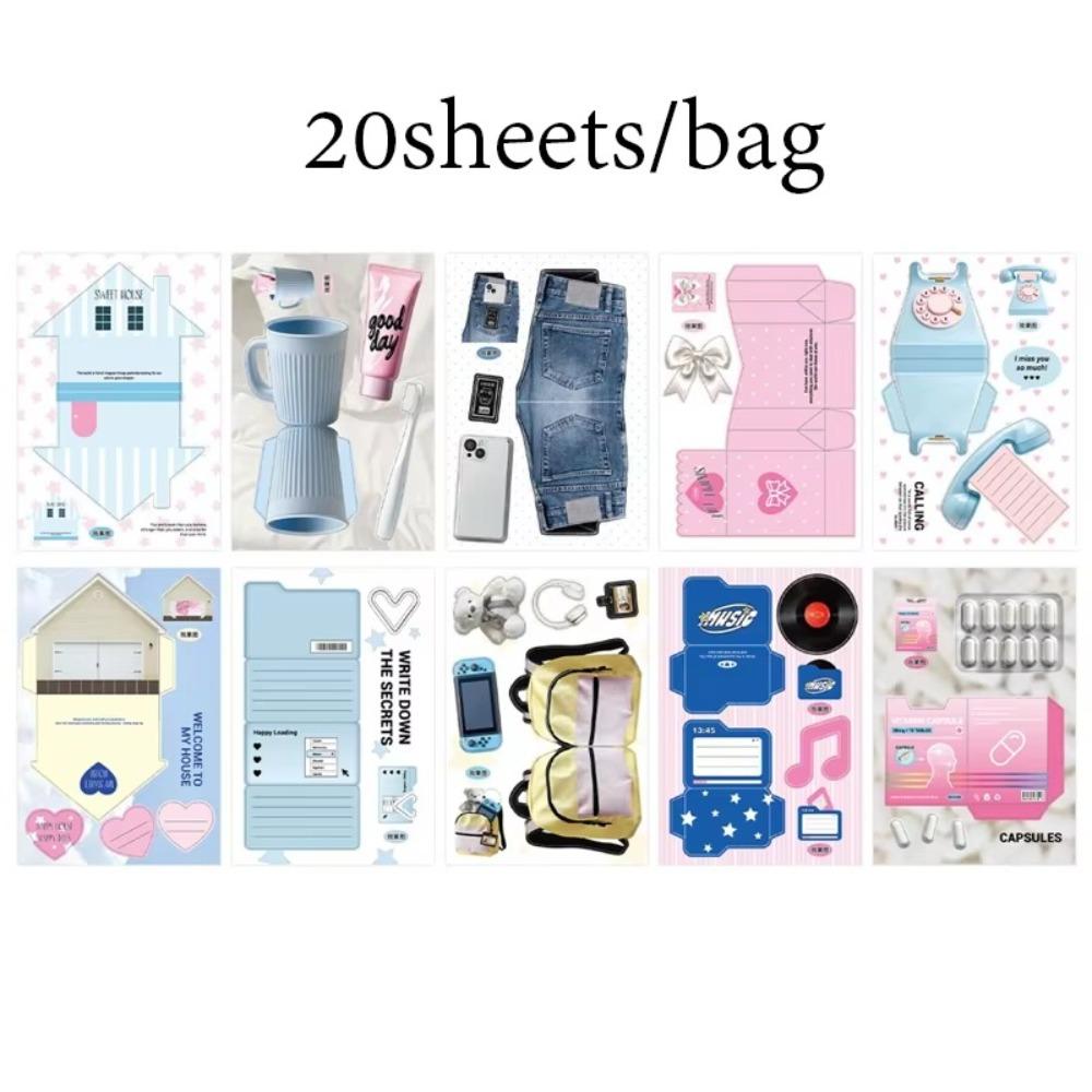 

20 шт. Бумага для письма в корейском стиле, материал для рукоделия, книга, новая бумага для заметок 4