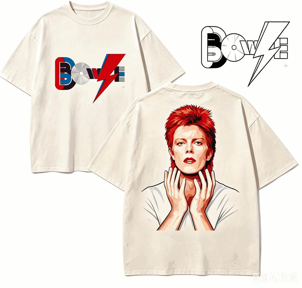 David Bowie Maglietta Regalo per Fan Unisex Unisex Harajuku Oversize Unisex Manica Corta Streetwear Alta Qualità Comoda Classica