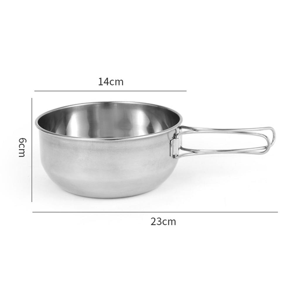 Tazón Plegable para Sopa Acero Inoxidable Olla para Senderismo Utensilios de Picnic para Camping al Aire Libre Grande 700ml