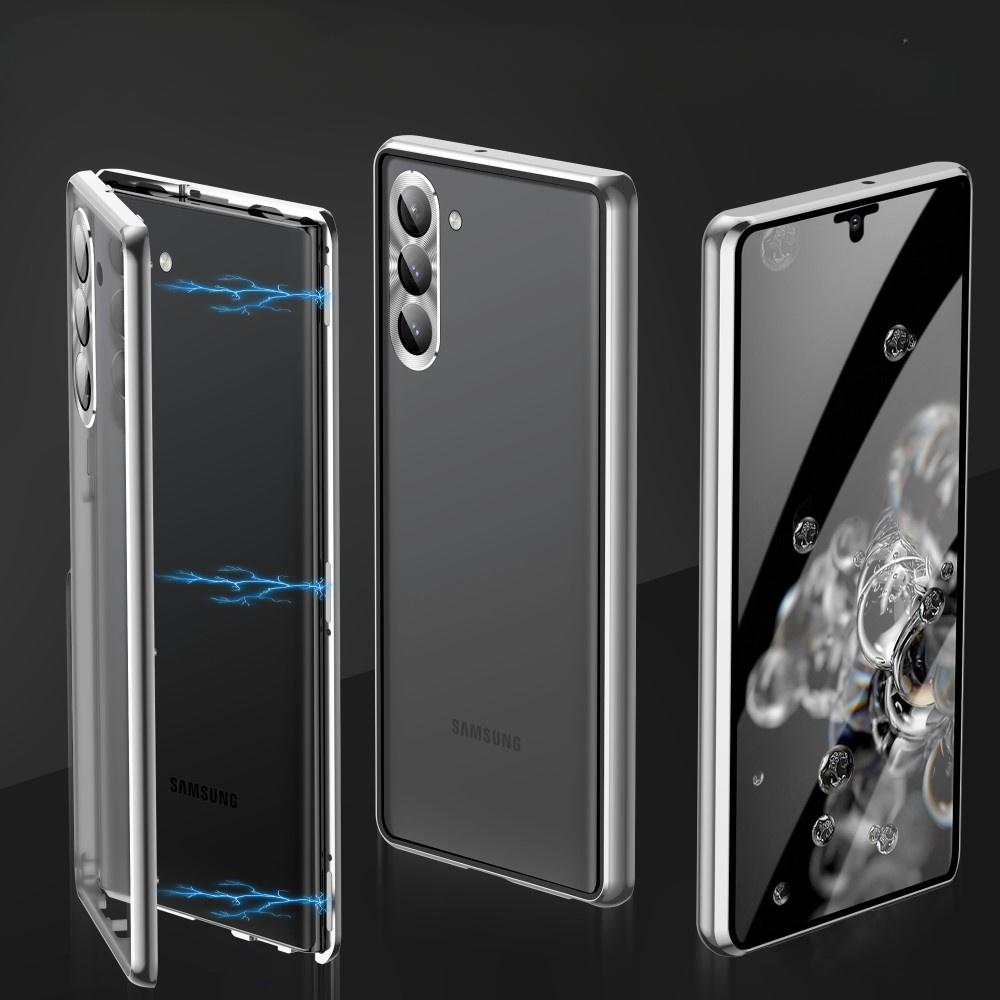 Case for Samsung Galaxy S23, Magnetic Dual Glass, Silver