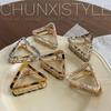 Korean Style Elegant Triangle Hair Claw: Alloy & Acetate Hollow Design Clip