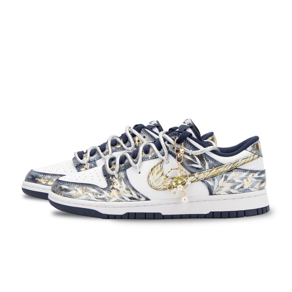 Nike Dunk Jiang Jin Yue, Venus Abrasion Resistant Low Top Skateboard Shoes Unisex White Blue Gold HF5441-107(Team445- )