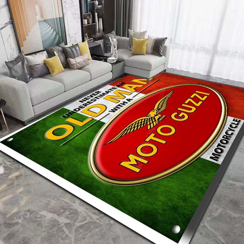 2026 Neuer Retro-Motorrad G-Guzzi Bedruckter Teppich Wohnzimmer Schlafzimmer Dekoration Couchtisch Tisch Rutschfester Eingangsteppich Geschenk