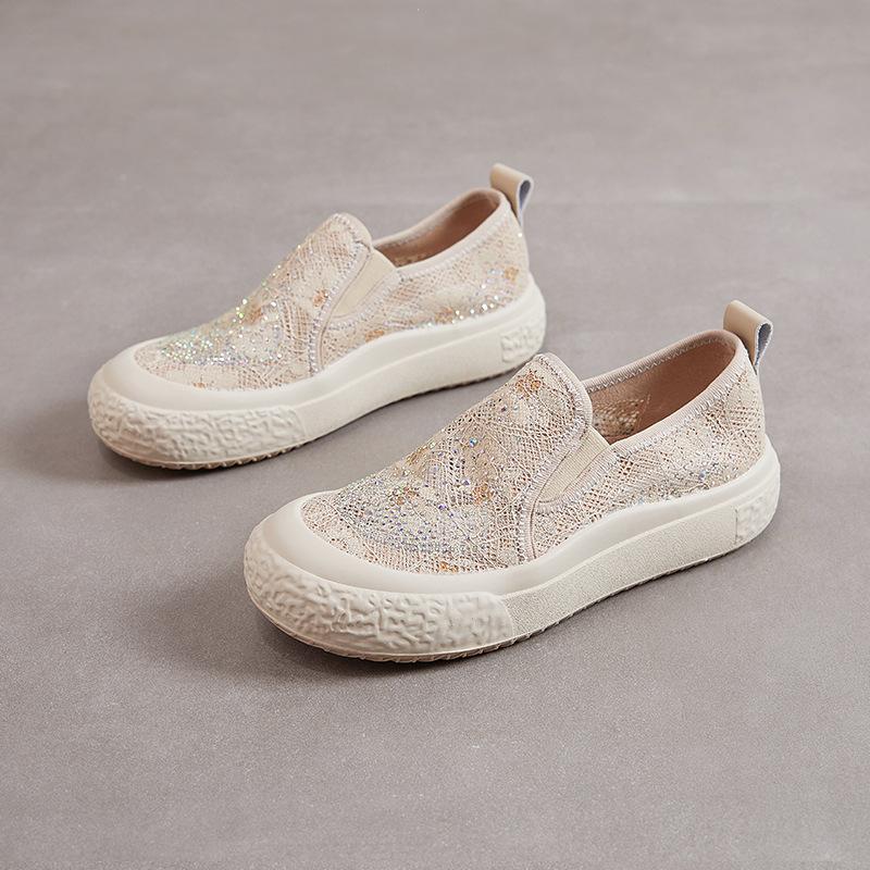 Thick-soled Fisherman Shoes Women's 2025 Summer New Casual Mesh Single Shoes Women's Shallow Flat Shoes Women's One-pedal Women's Shoes Tide
