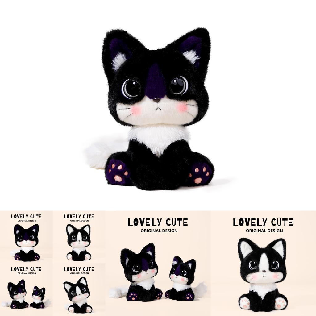 Cartoon Cat Plush Toy With Soft Short Pile For Kids And Collectors
